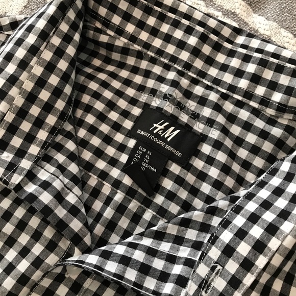 H&M Shirts H M Button Down Shirt Black And White Checkered Poshmark